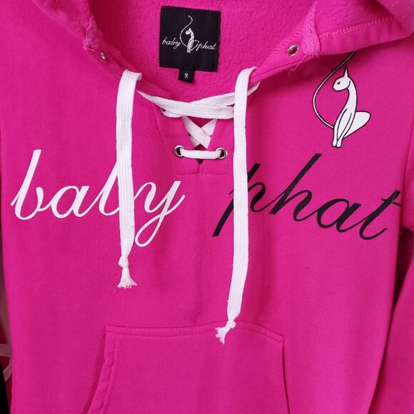 Baby Phat Y2K Pink Womens Drawstring Hoodie Lace Up Slv Sz Small - Picture 4 of 13